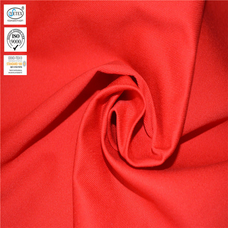 Red CVC Blended Textiles 240gsm Cotton Polyester Dyed Fabric